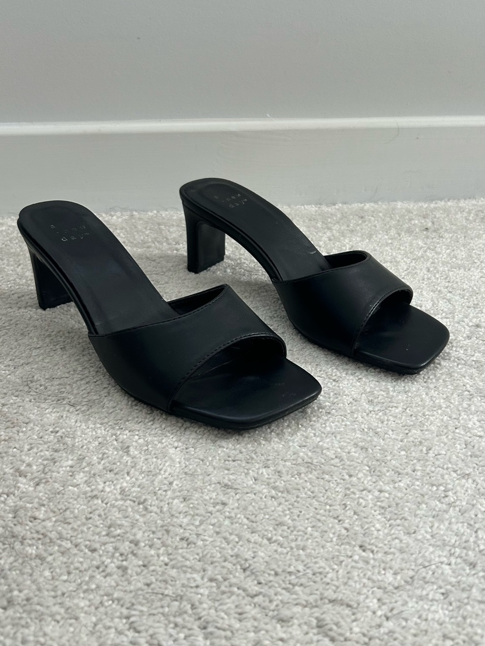 Target Black Open-Toe Block Heel Mules